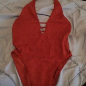 Rust lingerie bodysuit